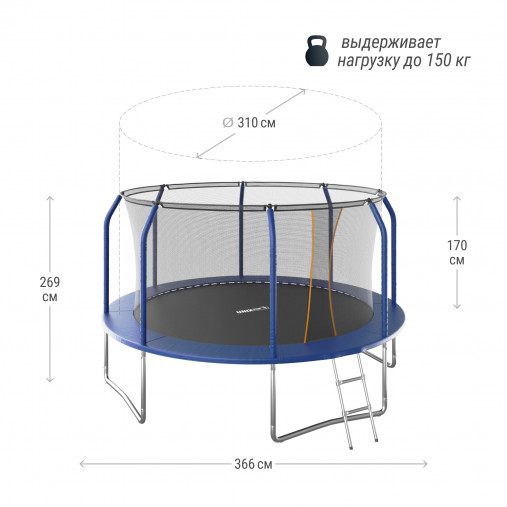 Батут UNIX Line SUPREME BASIC 12 ft (blue) 3.66 м. синий Батут UNIX Line SUPREME BASIC 12 ft (blue) 3.66 м. синий