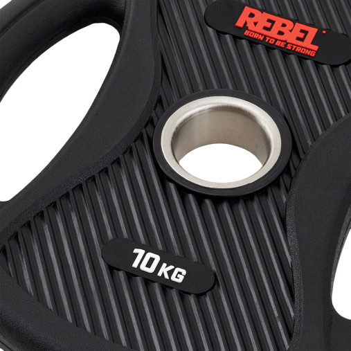 Диск олимпийский обрезиненный с двумя хватами 10 кг REBEL
