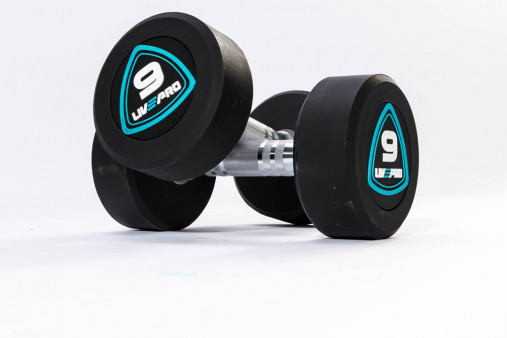 Гантели в уретане LIVEPRO Studio Dumbbells 8 кг, черный/синий