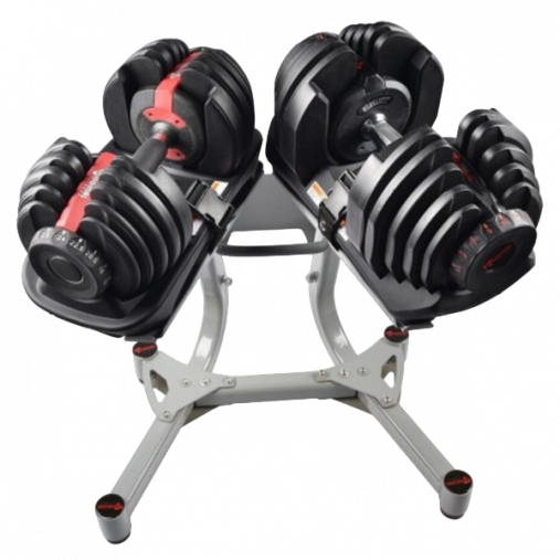 Пара регулируемых гантелей Original Fitness 40 кг на стойке Пара регулируемых гантелей Original Fitness 40 кг на стойке