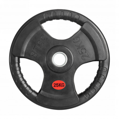 Набор олимпийских дисков 51 мм. обрезиненных (пары) от 1,25-25 кг с 3-мя хватами VictoryFit Набор олимпийских дисков 51 мм. обрезиненных (пары) от 1,25-25 кг с 3-мя хватами VictoryFit