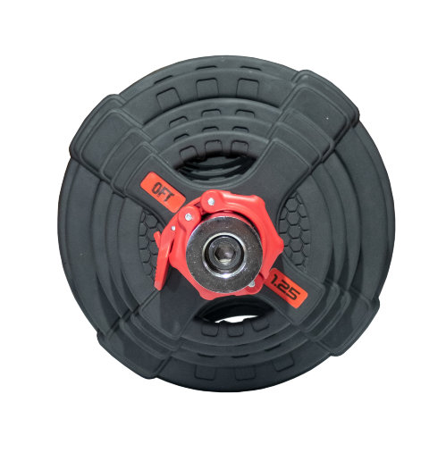 Штанга олимпийская наборная 85 кг OFT (диски 50 мм с двумя хватами, гриф 220 см) Штанга олимпийская наборная 85 кг OFT (диски 50 мм с двумя хватами, гриф 220 см)