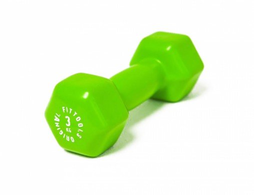 Гантель в виниловой оболочке 3 кг Original Fit.Tools зеленая Гантель в виниловой оболочке 3 кг Original Fit.Tools зеленая