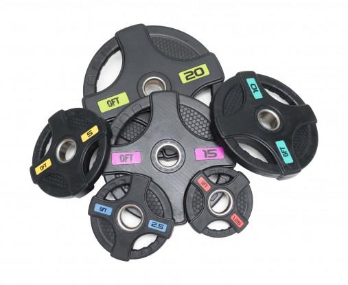 Диск олимпийский обрезиненный черный с двумя хватами 20 кг Original Fit.Tools ф50 мм Диск олимпийский обрезиненный черный с двумя хватами 20 кг Original Fit.Tools ф50 мм