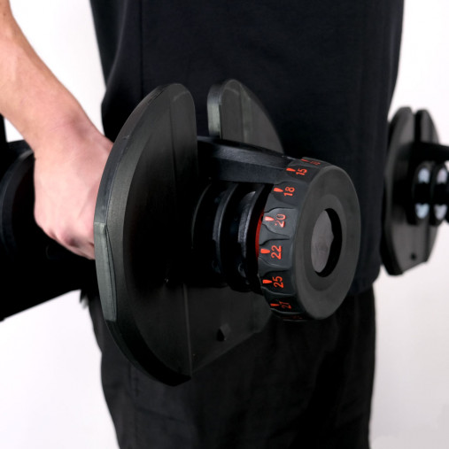 Пара гантелей с регулировкой веса Liveup LS2315 (5-40 кг) на подставке Пара гантелей с регулировкой веса Liveup LS2315 (5-40 кг) на подставке