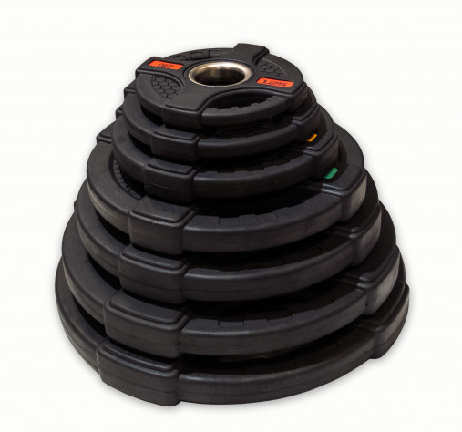 Диск олимпийский обрезиненный черный с двумя хватами 10 кг Original Fit.Tools ф50 мм Диск олимпийский обрезиненный черный с двумя хватами 10 кг Original Fit.Tools ф50 мм