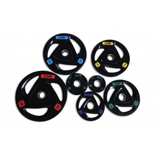 Диск для штанги Smith WP085-2,5 c 3-м хватом, обрезиненный, 2,5кг Диск для штанги Smith WP085-2,5 c 3-м хватом, обрезиненный, 2,5кг