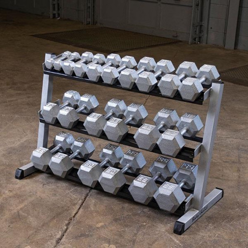 Стойка трехрядная Aerofit IF IFDB4 для гексагональных гантелей, 3 полки Стойка трехрядная Aerofit IF IFDB4 для гексагональных гантелей, 3 полки