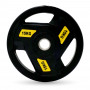 Диск обрезиненный с 3-мя хватами 15 кг UNIX Fit PRO, 51 мм, олимпийский, желтый