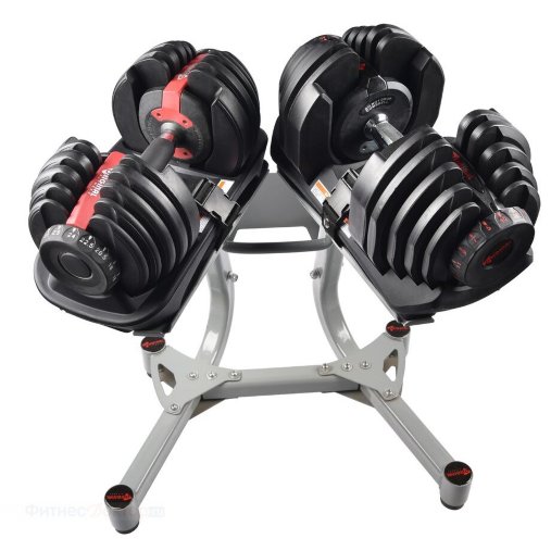 Пара регулируемых гантелей Original Fitness 24 кг на стойке Пара регулируемых гантелей Original Fitness 24 кг на стойке