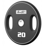 Олимпийский полиуретановый диск AeroFit 20 кг, черный, с 2-мя хватами