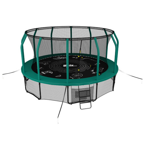 Батут каркасный UNIX line 12 ft (3.66 м) SUPREME GAME (green) с внутренней защитной сетью, зеленый Батут каркасный UNIX line 12 ft (3.66 м) SUPREME GAME (green) с внутренней защитной сетью, зеленый