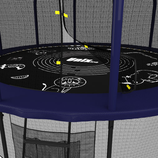 Батут каркасный UNIX line 14 ft (4.27 м) SUPREME GAME (синий) с внутренней защитной сетью и лесницей