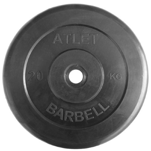 Набор обрезиненных дисков, черные MB Barbell, D-51 мм, 1,25-20 кг, АТЛЕТ (общий вес 107,5 кг) 6 пар Набор обрезиненных дисков, черные MB Barbell, D-51 мм, 1,25-20 кг, АТЛЕТ (общий вес 107,5 кг) 6 пар