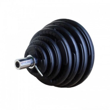 Набор черных обрезиненных дисков ZSO, D-51 мм, 1,25-25 кг, с хватами (общий вес 157,5 кг) 7 пар