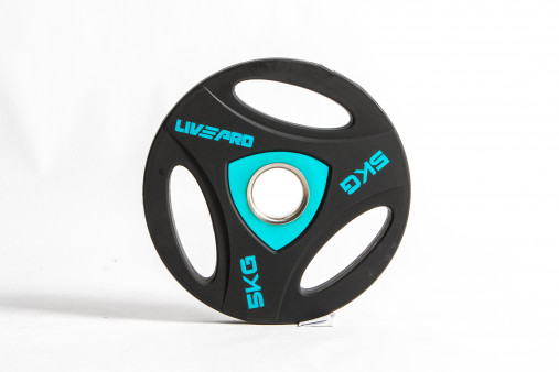 Набор олимпийских дисков 51 мм LIVEPRO Urethane Training 1,25-25 кг (157,5 кг) с хватами
