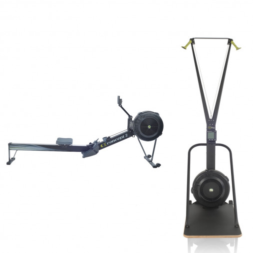 Комплект Concept2: гребной тренажер RowErg + лыжный тренажер SkiErg (c подставкой) Комплект Concept2: гребной тренажер RowErg + лыжный тренажер SkiErg (c подставкой)