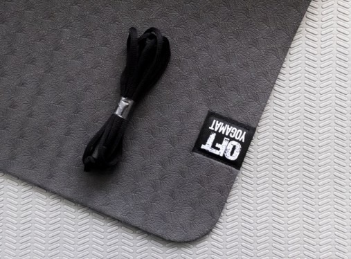 Мат для йоги 6 мм двухслойный черный-серый Original Fit.Tools