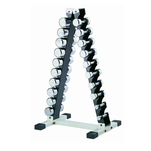 Набор хромированных гантелей 1-10 кг 20 шт. MB Barbell в комплекте со стойкой елочкой